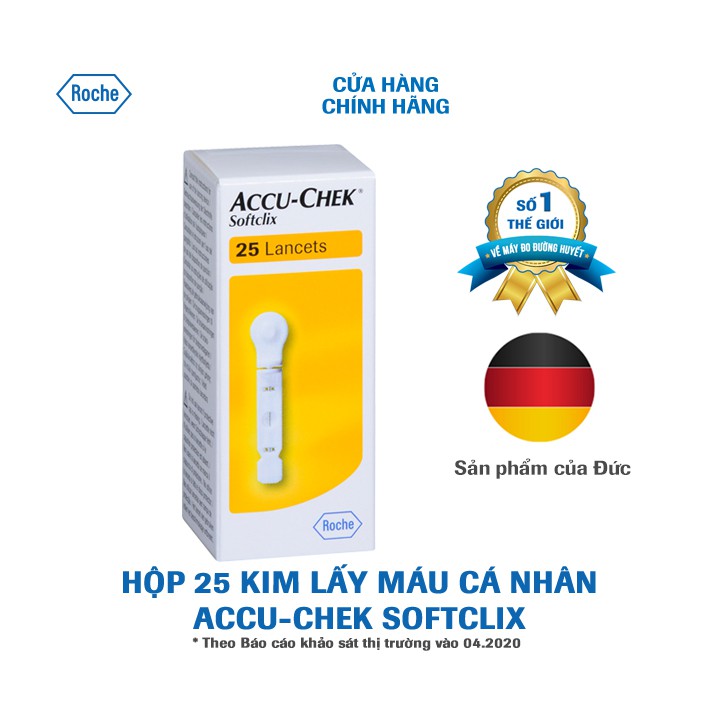 Kim lấy máu cá nhân Accu-Chek Softclix. Hộp 25 kim