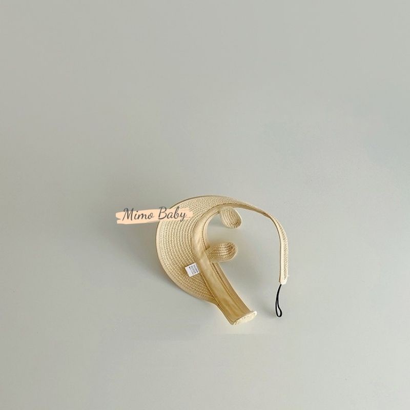Mũ cói nửa đầu gắn tai thỏ dễ thương cho bé MH111 Mimo Baby