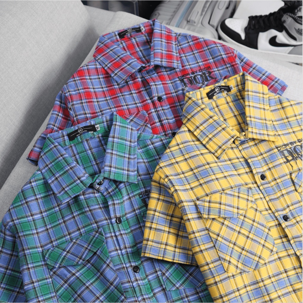 Áo Sơ Mi Nam Caro Nỉ Tay Ngắn Xịn Xò Cá Tính Đẳng Cấp Lịch Lãm Chất Vải Mềm Mịn HOt Trend CB