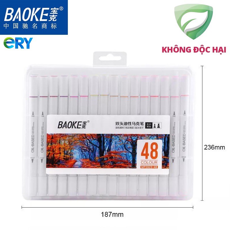 [Ship hỏa tốc] Art Marker - Hộp bút lông màu hai đầu Baoke | MP2923 ByLy Store