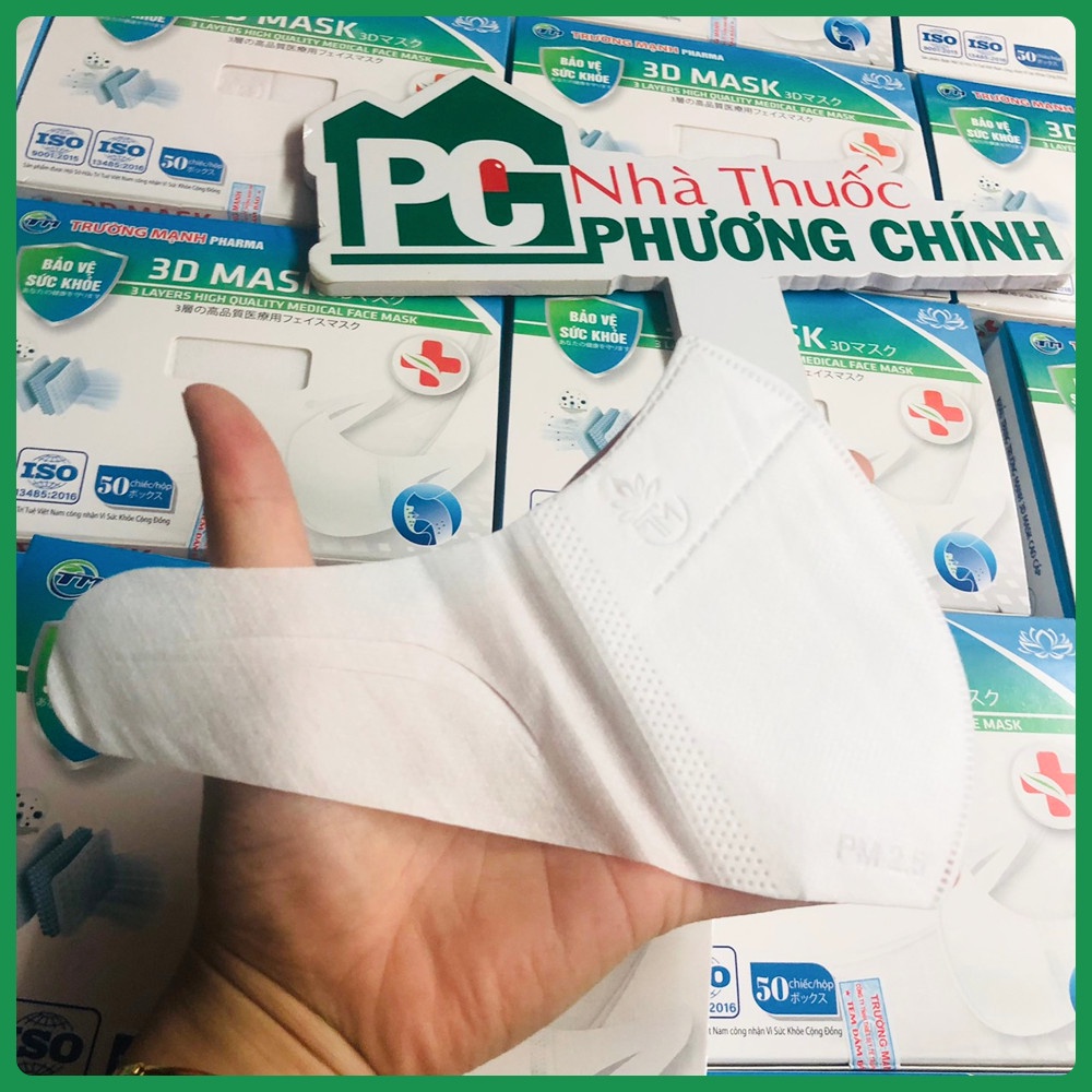 Khẩu Trang Y Tế Trường Mạnh 3D Mask - Ngăn Ngừa Vi Khuẩn, Mùi Và Bụi Hộp 50 Chiếc | BigBuy360 - bigbuy360.vn