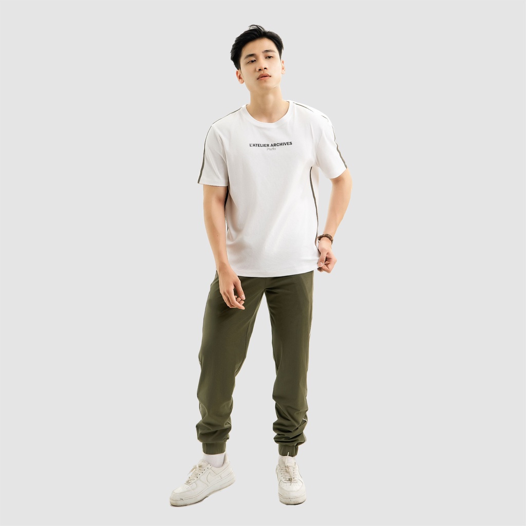 Quần jogger thể thao phối sọc nam CIZA  dáng rộng cao cấp trẻ trung size S M L XL màu green QGDR16