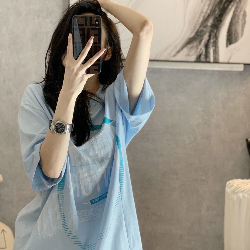 Áo Thun Ngắn Tay Dáng Rộng Thời Trang Mùa Xuân Hè Cá Tính
