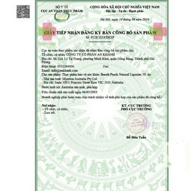 Viên uống thơm miệng thảo dược (50v) giảm mùi miệng