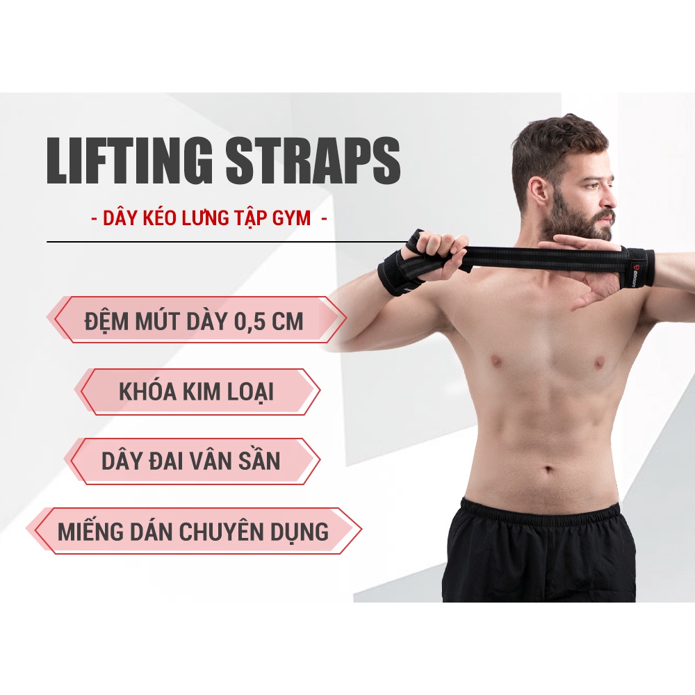 Dây kéo lưng Lifting Straps GoodFit GF731LS tập gym