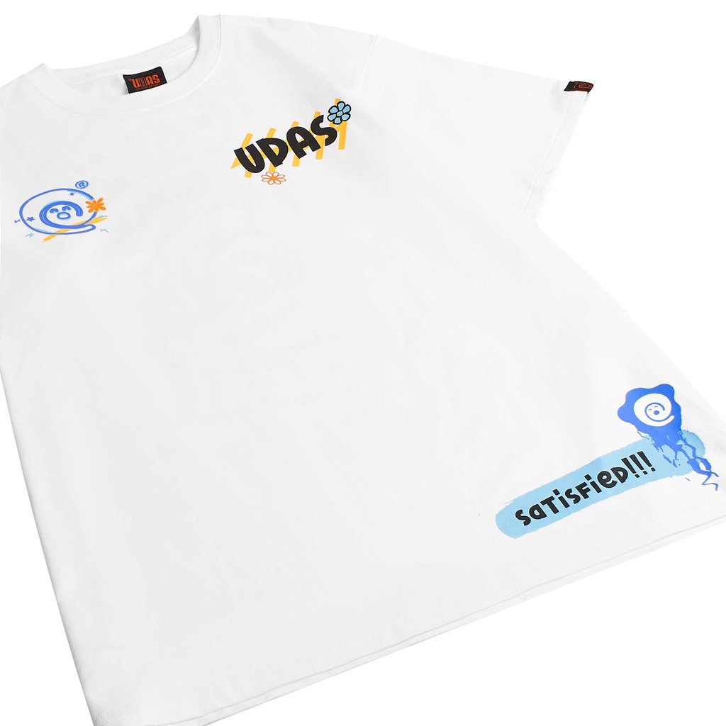 Áo thun tay lỡ UDAS phông Unisex nam nữ Cotton oversize form rộng BLOSSOM - Trắng | BigBuy360 - bigbuy360.vn