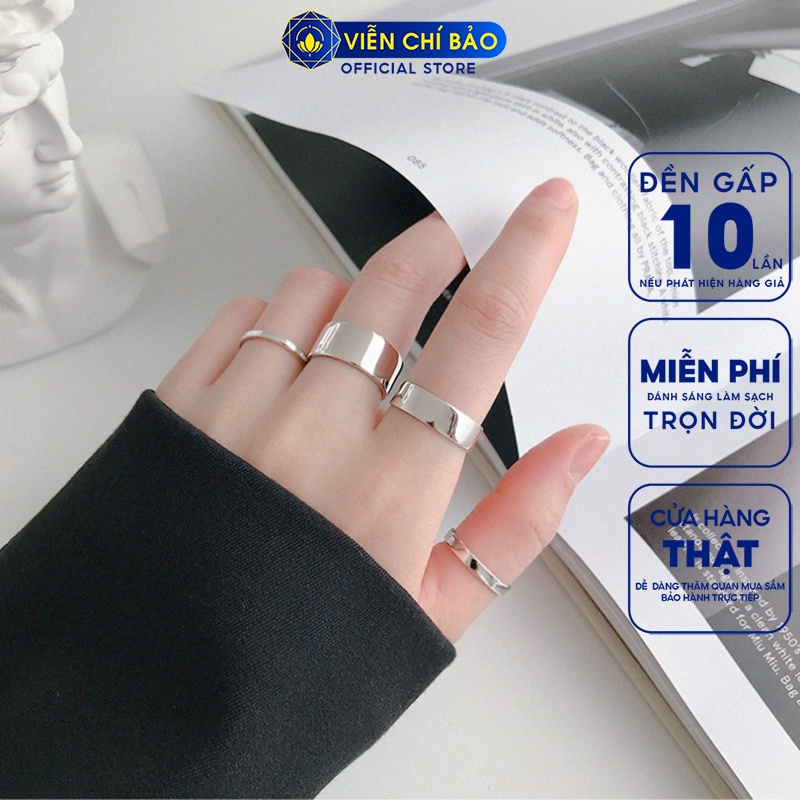 Nhẫn bạc nữ trơn chất liệu bạc 925 thời trang phụ kiện trang sức nữ thương hiệu Viễn Chí Bảo N000273x