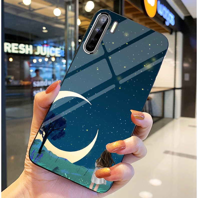 Ốp Lưng OPPO A91, Reno 3 Ốp kính bóng cao cấp Phi Hành Gia