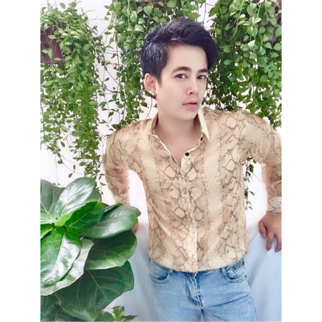 Sơ mi vải chinfon hoạ tiết sang trọng ,cao cấp