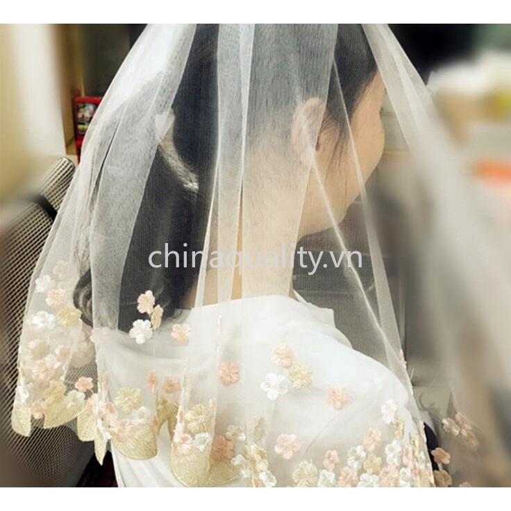 1yard vải ren thêu hoạ tiết vintage rộng 18cm dùng để trang trí đám cưới