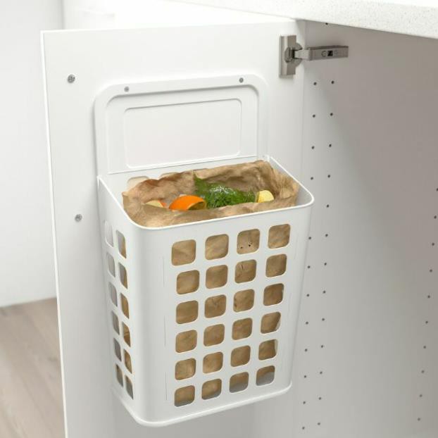 Giỏ đựng túi nilon Ikea Variera 27 x 16 x 46 cm (Trắng)