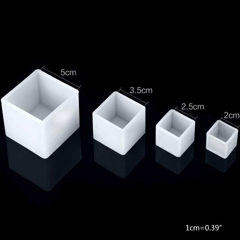 Bộ 4 Khuôn Silicone Làm Trang Sức Hình Vuông