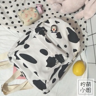 🍀ORDER TAOBAO🍀 Balo basic ulzzang bò sữa / Balo bò sữa