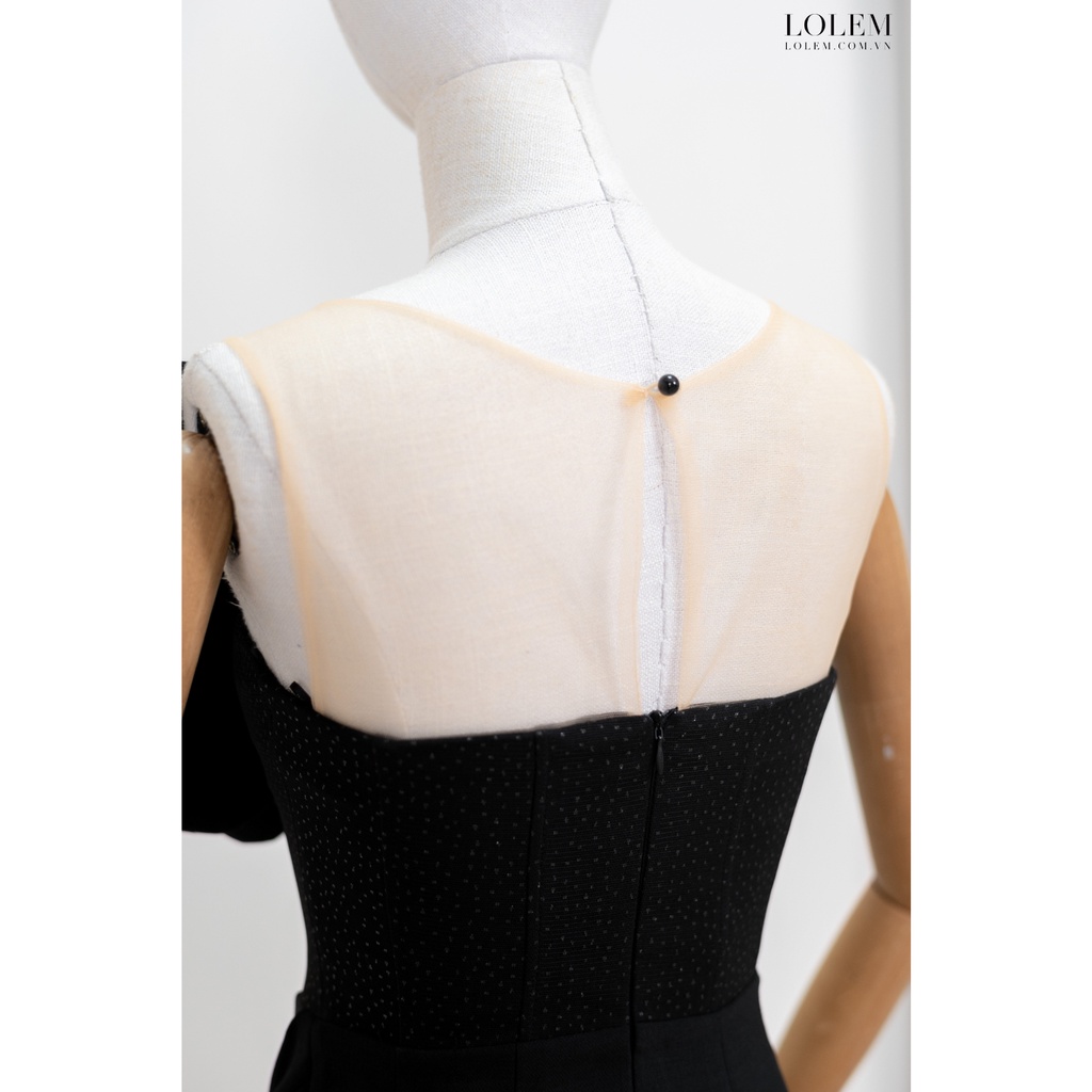 Đầm ôm body LOLEM DO198 xẻ tà chéo vải đũi Hàn mềm mại nhẹ nhàng