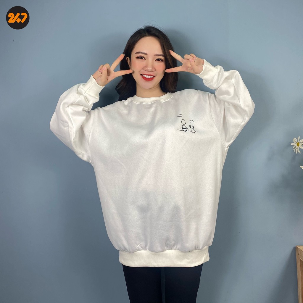Ao nỉ SWEẢTẺR đôi bạn đen trắng dài tay UNIESEX | BigBuy360 - bigbuy360.vn