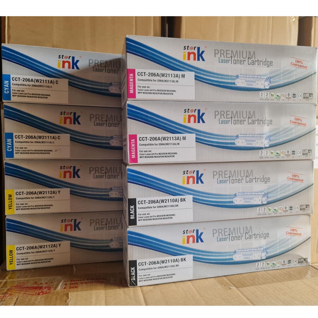 Mực hộp 206A (W2110A/ W2111A/ W2112A/ W2113A) - Dùng cho máy in Hp M255nw/ M255dw/ M183fw/ M283fdn/ M283fdw