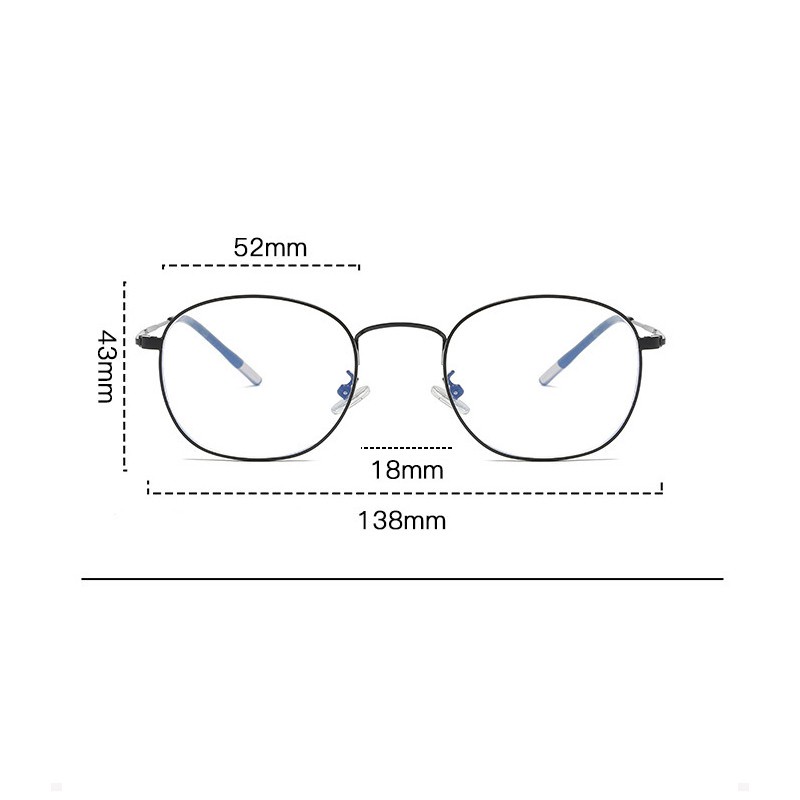 Hevia Kính Mát Gọng Kim Loại Chống Ánh Sáng Xanh Phong Cách retro Thời Trang Cho Nữ fl044