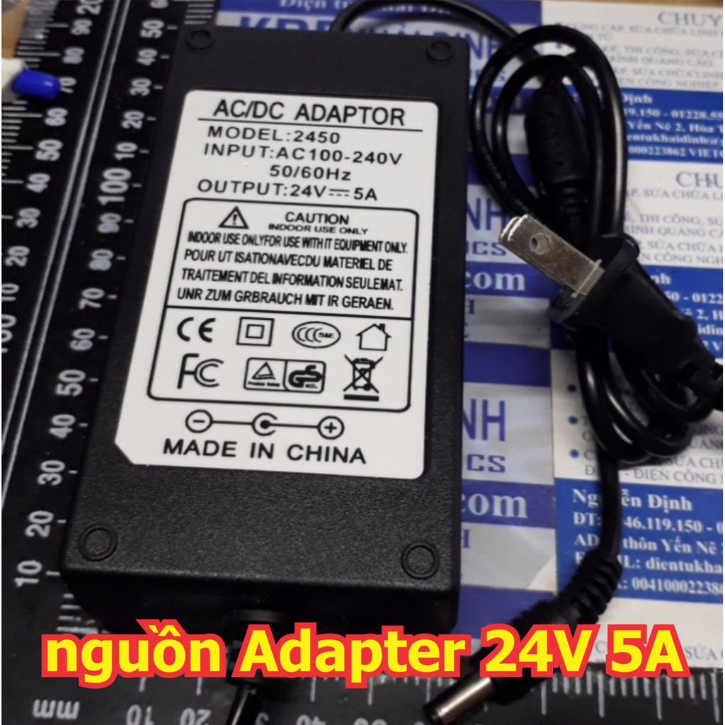 nguồn adapter 24V 5A , cổng 5.5*2.1mm, có led báo kde5456