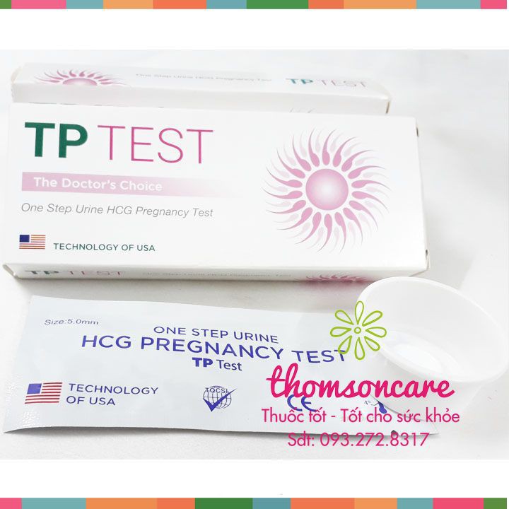 Que thử thai nhanh TP Test - Giao hàng kín đáo, che tên, test thai nhanh bản to 5mm, chính xác