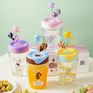 Ly nhựa LocknLock Dream Catcher ABF779 (520ml) có nắp đậy ống hút siêu cute tặng kèm Sticker dễ thương