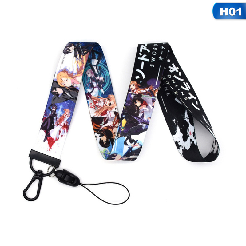 flowersqueen Sword Art Online Lanyard Anime Keychain ID Badge Holder Keychain