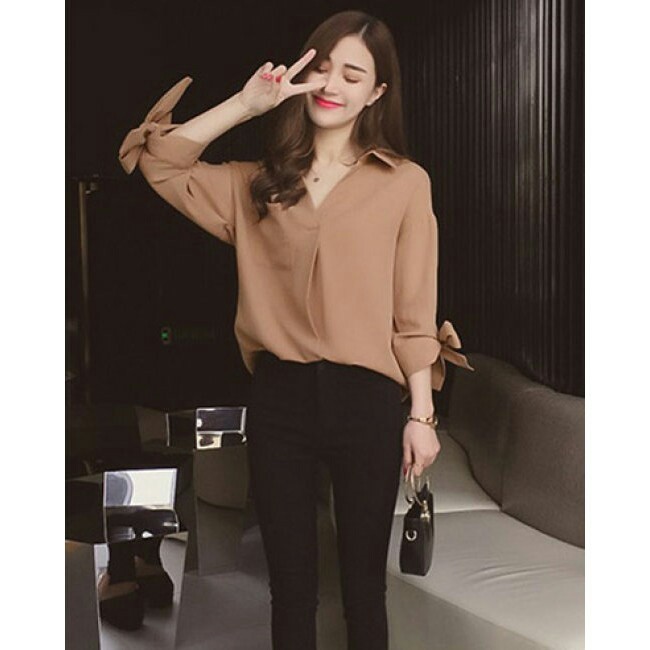 ❣️FREESHIP❣️Áo Sơ Mi Tay Nơ Nana