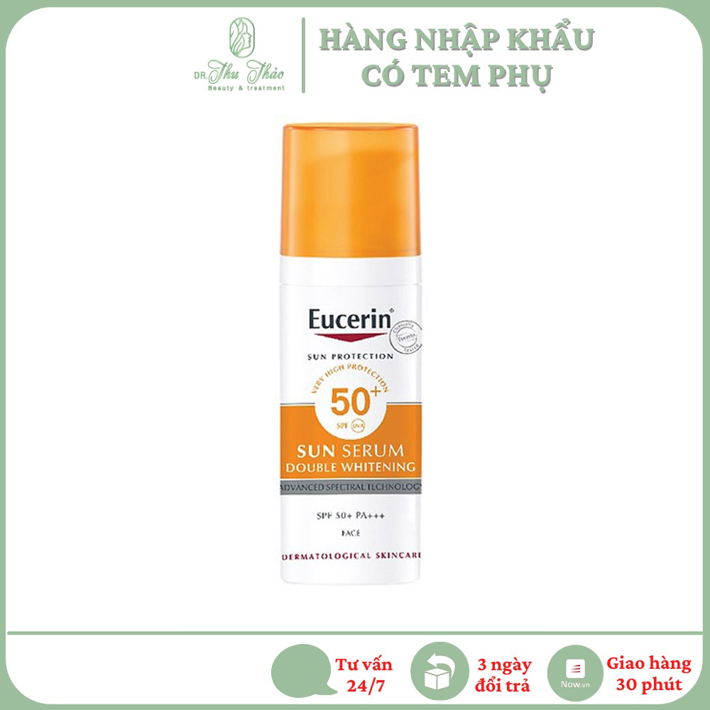 Kem chống nắng Eucerin sun serum double whitening spf50+ 50ml giúp giảm thâm nám và dưỡng trắng da