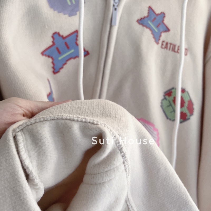Áo Hoodie Zip EATILEXO ICON Màu Kem Form Rộng - Suti House