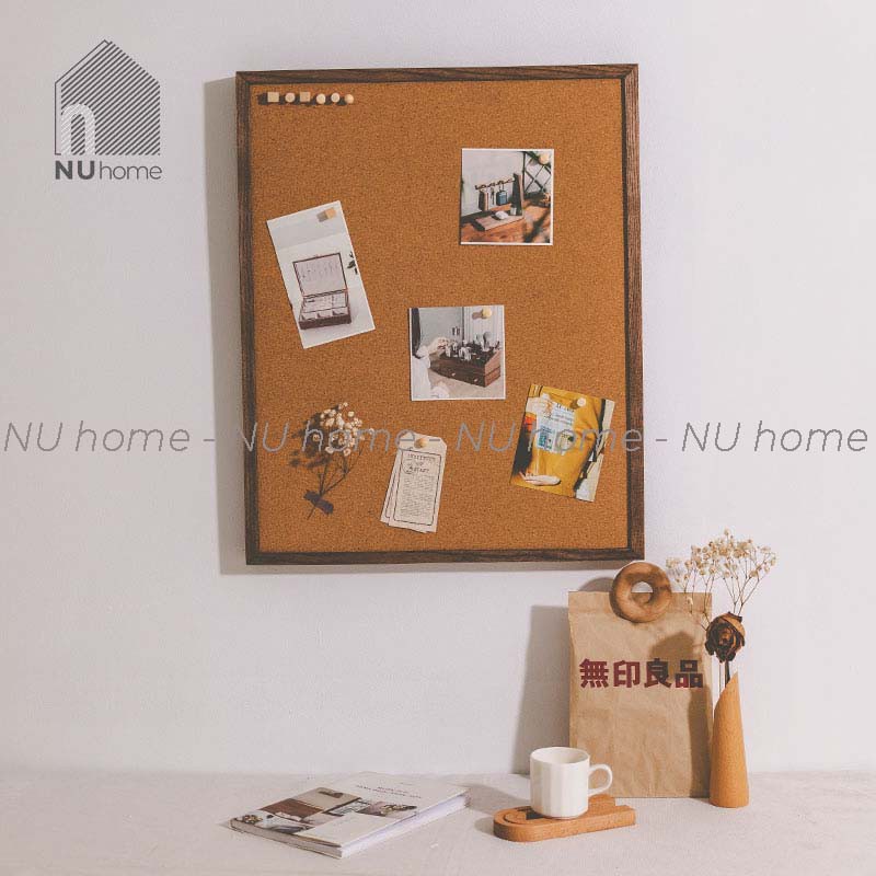 nuhome.vn | Bảng ghim - Pin Board được thiết kế đẹp mắt với khung gỗ sồi dùng ghim ghi chú, tranh ảnh chất lượng cao cấp