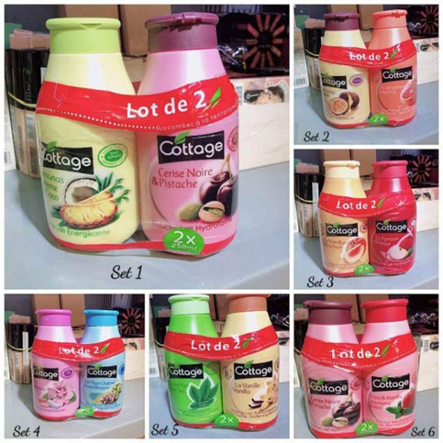 💦 💦 Combo 2 Chai Sữa Tắm Cottage Pháp 250ml💦 💦
