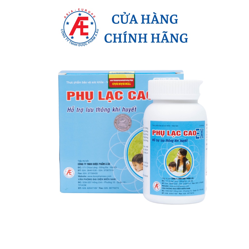 Phụ Lạc Cao EX- Hỗ trợ giảm triệu chứng rối loạn kinh nguyệt từ thảo dược hộp 90 viên hộp 180 viên DƯỢC PHẢM Á ÂU