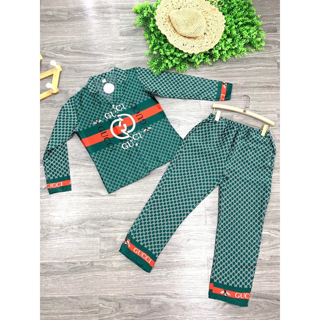 ĐỒ NGỦ NỮ BỘ LỤA SATIN TAY DÀI QUẦN DÀI HÌNH CAO CẤP BIN SPORTS PJM002