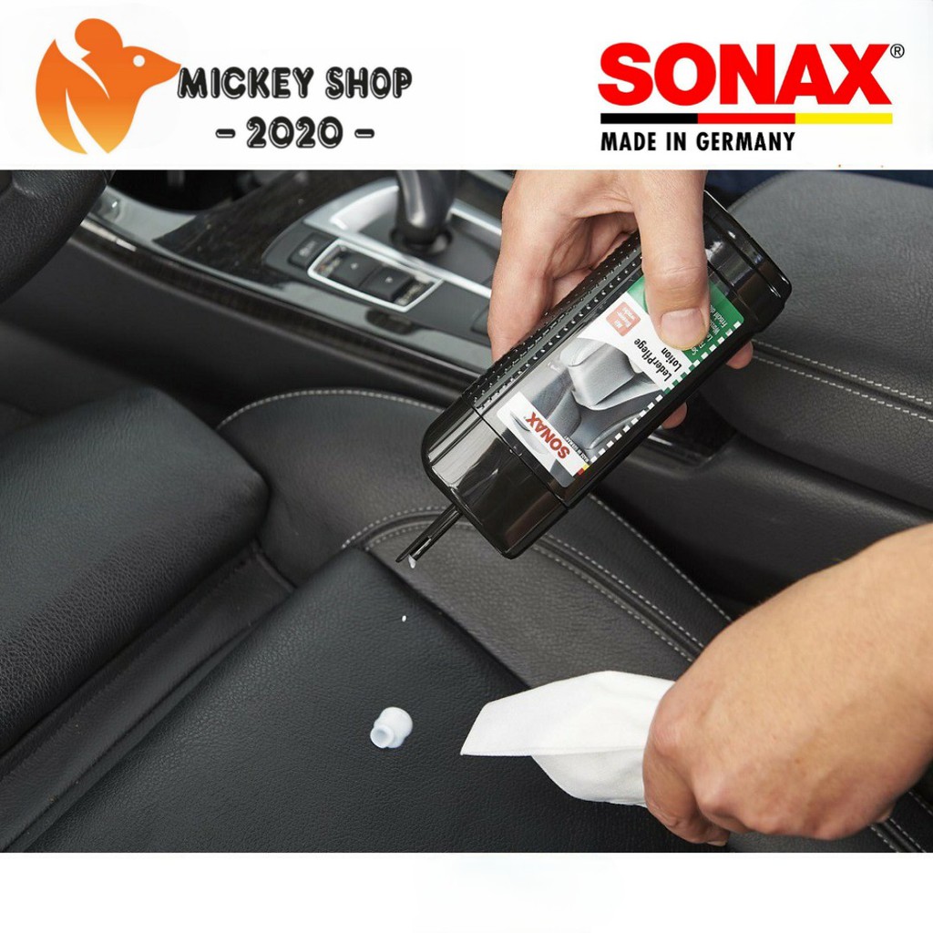 [ YÊU THÍCH ] Combo Dung dịch vệ sinh nội thất xe Sonax 321200 (500ml) và Kem dưỡng ghế da Sonax 291141 (250ml)