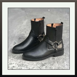 Giày Harness Boots nam SN08 cao cổ da bò đế độn thời trang