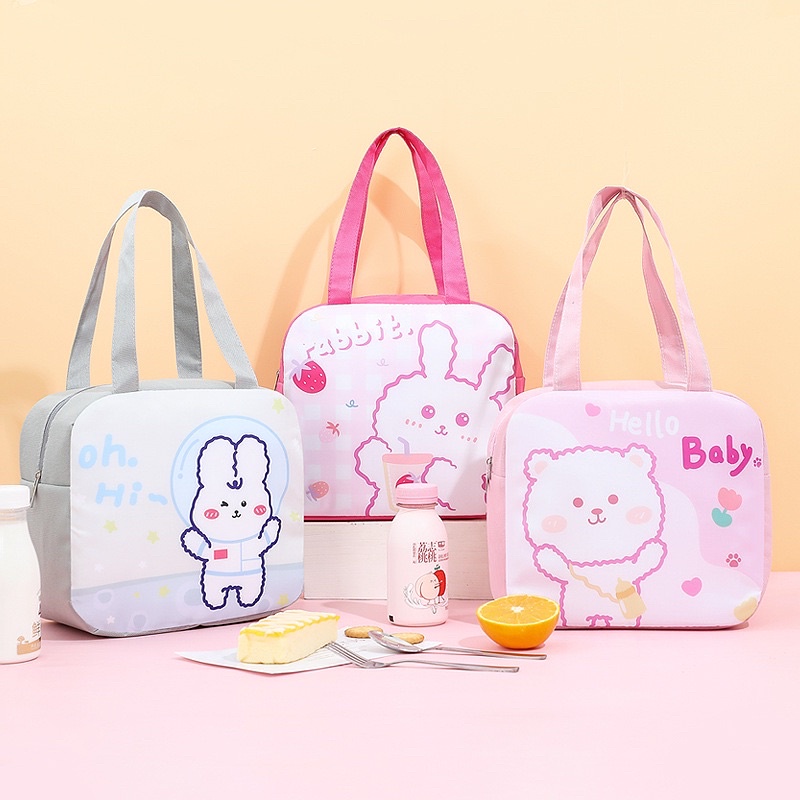 Túi đựng cơm cute , Túi Giữ Nhiệt, Túi Đựng Hộp Cơm Style Nhật Bản Hình Động Vật Cute Chống Thấm Nước