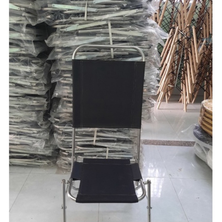 Ghế xếp cafe, ghế xếp inox lưng cao vải bố dày giá rẻ