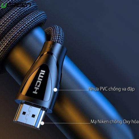 Cáp HDMI 2.1 dài 1m - 2m Ugreen 80401, 80402, 80403 hỗ trợ phân giải 8K@60Hz