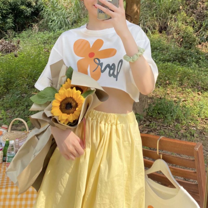 Áo croptop nữ tay lỡ , from rộng, freesize , thun cotton mềm mịn