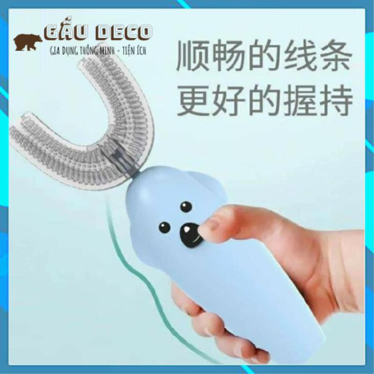 Bàn chải điện chữ U cho bé từ 2- 8 tuổi đánh răng tự động