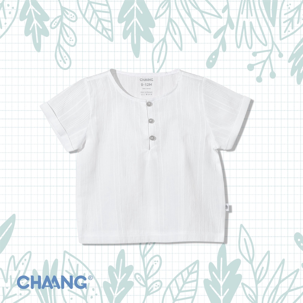 [CHÍNH HÃNG] Áo cộc tay cổ trụ bé trai cotton summer Chaang