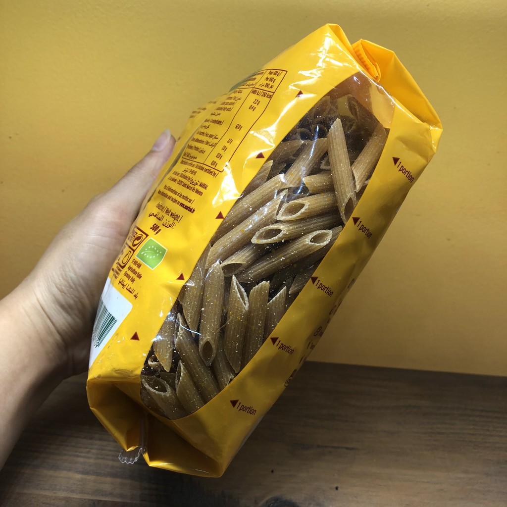 Mì ống penne (nui ống) lứt, bán lứt, nui trắng hữu cơ Markal 500g