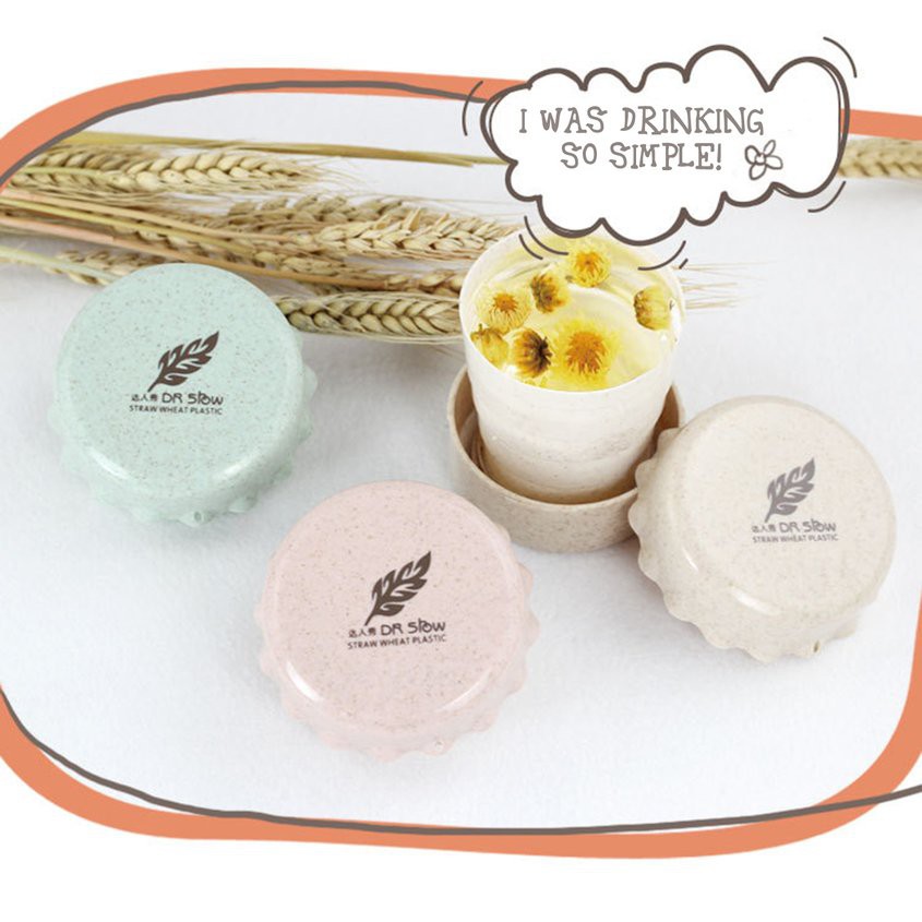 Ly uống nước thiết kế gấp làm từ chất liệu xơ lúa mì tiện dụng khi đi du lịch | BigBuy360 - bigbuy360.vn
