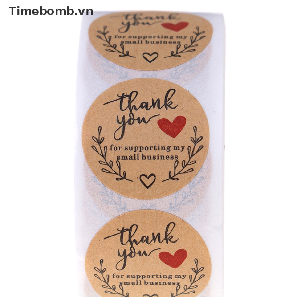 Set 500 Miếng Dán Tròn In Chữ Thank You Trang Trí Thủ Công