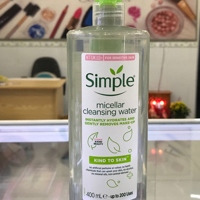 Nước Tẩy Trang Simple Micellar 200ml - Hàng Chính Hãng Làm Sạch Trang Điểm Vượt Trội