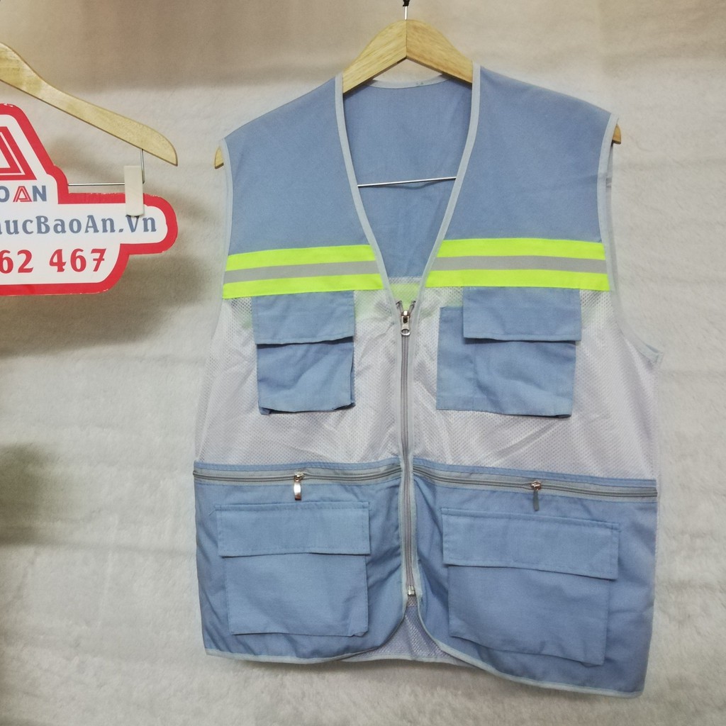 Áo gile nam phản quang túi hộp - Áo gile lưới kỹ sư bảo hộ lao động