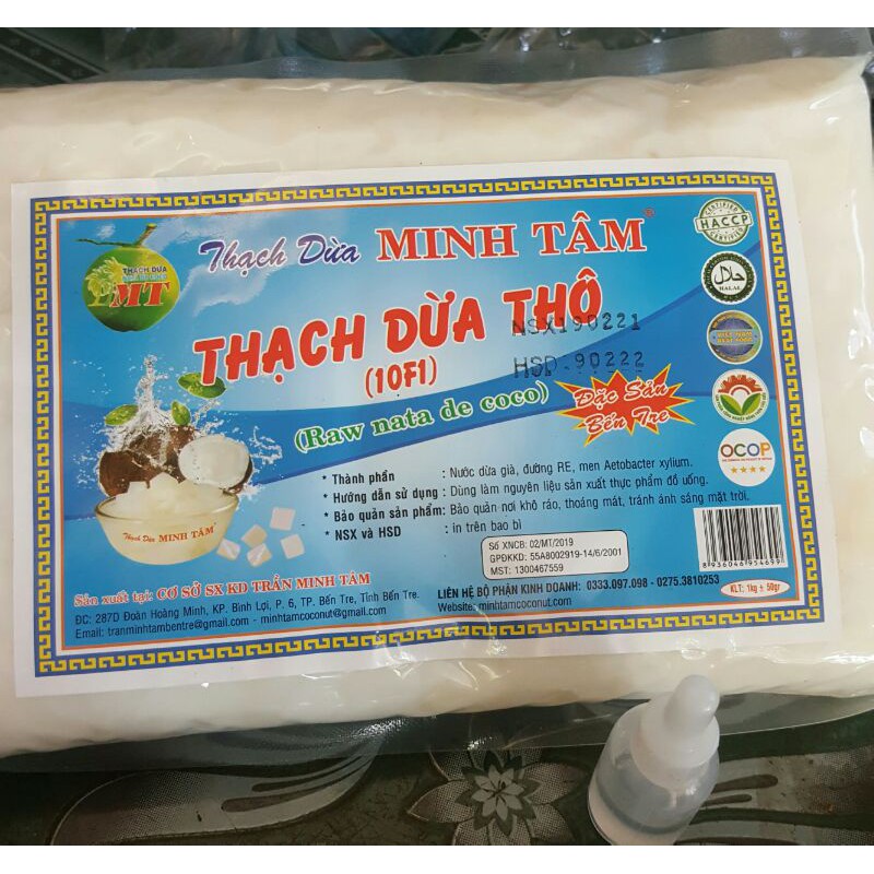 Gói 1kg Thạch dừa thô minh tâm kèm hương (hsd 02/04/2022)(bán sỉ)