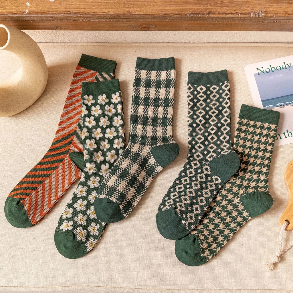 (WS23) Tất vớ nữ cổ cao phong cách retro, vintage