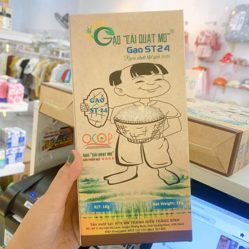 Gạo Lứt Đỏ, Gạo Trắng Cái Quạt Mở 1kg Cho Bé Ăn Dặm