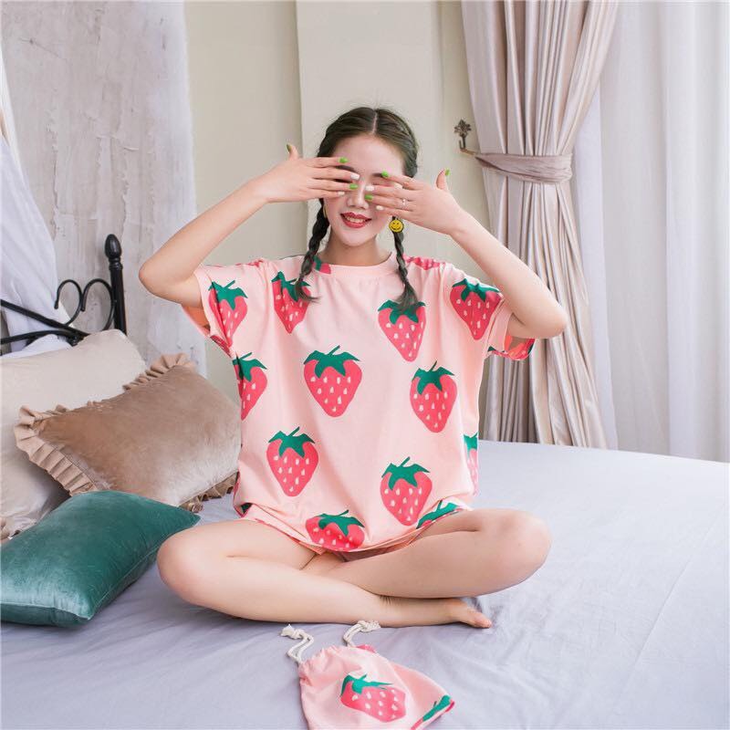 BỘ MẶC NHÀ HÌNH TRÁI CÂY 7 MẪU CUTE - BỘ NGỦ HỌA TIẾT HOA QUẢ | BigBuy360 - bigbuy360.vn