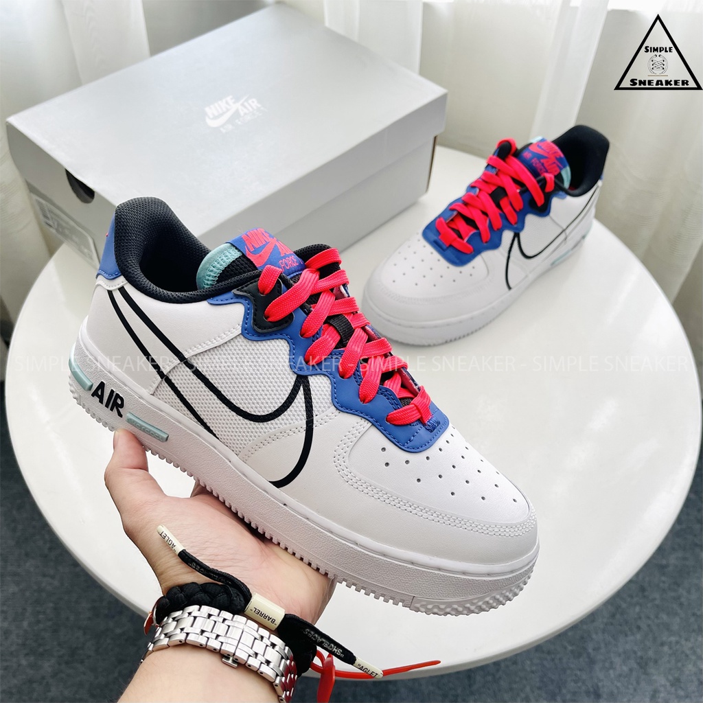 Giày Nike Air Force 1 Hàng Chính HãngGiày Sneaker Thể Thao Nike AF1 React Astronomy Blue - Simple Sneaker